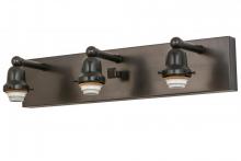  156845 - 24"W Craftsman Brown on Brass 3 LT Vanity Hardware