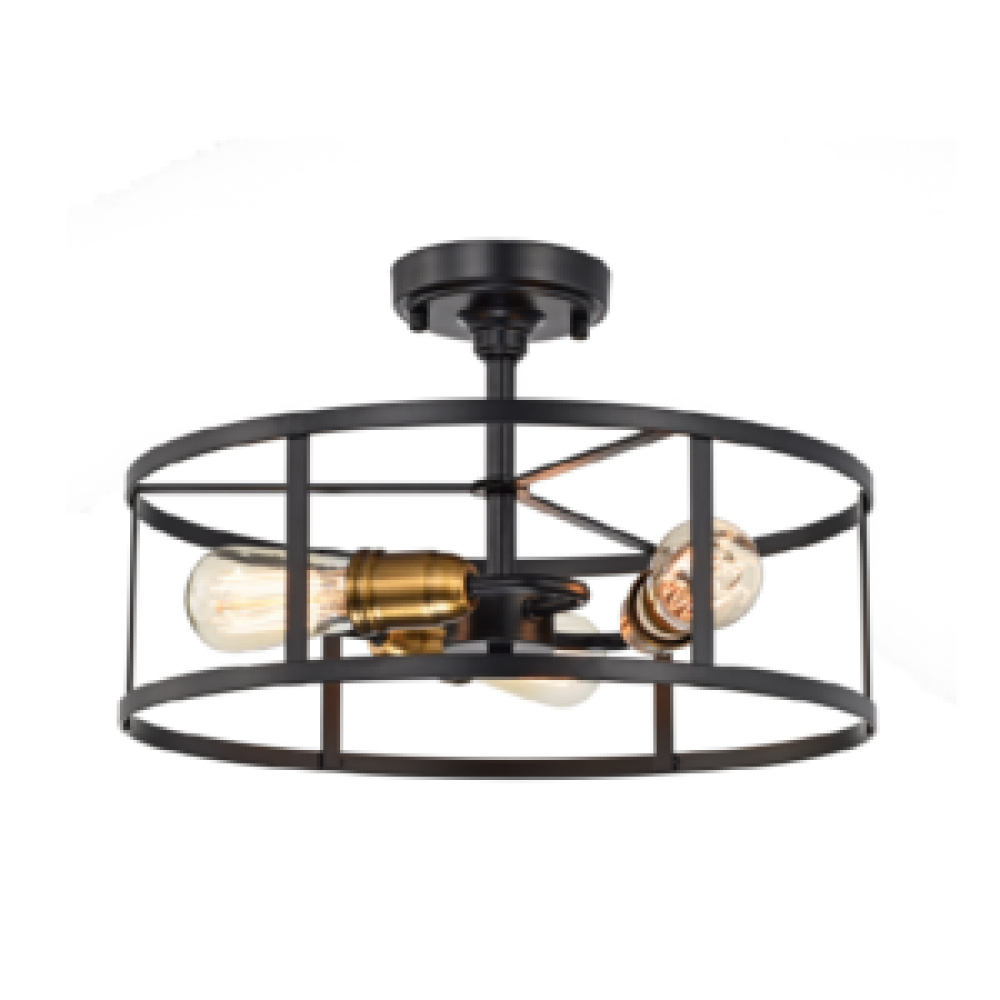 Alcona Semi- Flush Mount Black Finish