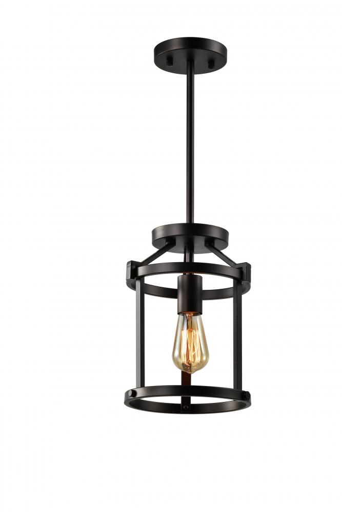 8" 1X60 W Pendant In Black Finish