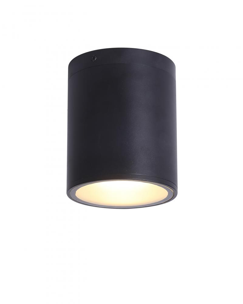 5 1X60W E26 aluminum round flush mount with cast aluminium in black finish