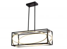 Lit Up Lighting LIT3502BK-GD - 28.5" 30W LED Pendant, initial Lumens 2400Lm, in 3000K Black frame with Black inside