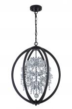 Lit Up Lighting LIT5833BK+CH - 18", 4x50W G9 Pendant in black finish with Crystal, comes with 3x12" pipe and 1x6" pipe