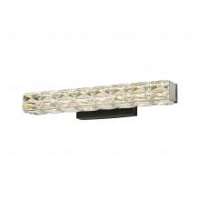 Lit Up Lighting LIT6423BK-CRY-3CCT - 25" 25W 1900LM 3CCT LED, 3000K,4000K, 5000K Vanity Light with black backplate and crystal