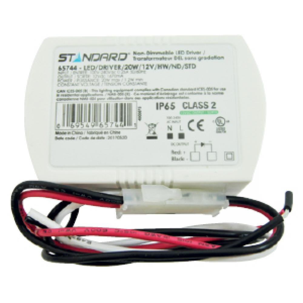 LED Tape Hardwire Driver 20W 12V Non-Dim White IP65