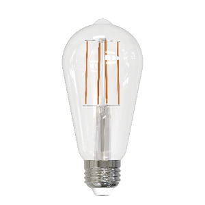 LED Filament Lamp ST19 E26 Base 7W 120V 30K 800LM Clear Vertical Dim Sta ndard