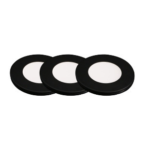 UNDERCABINET KIT OF 3 LOW VOLTAGE PUCKS 2.2 W 12 V 4000K BLACK 150 LM