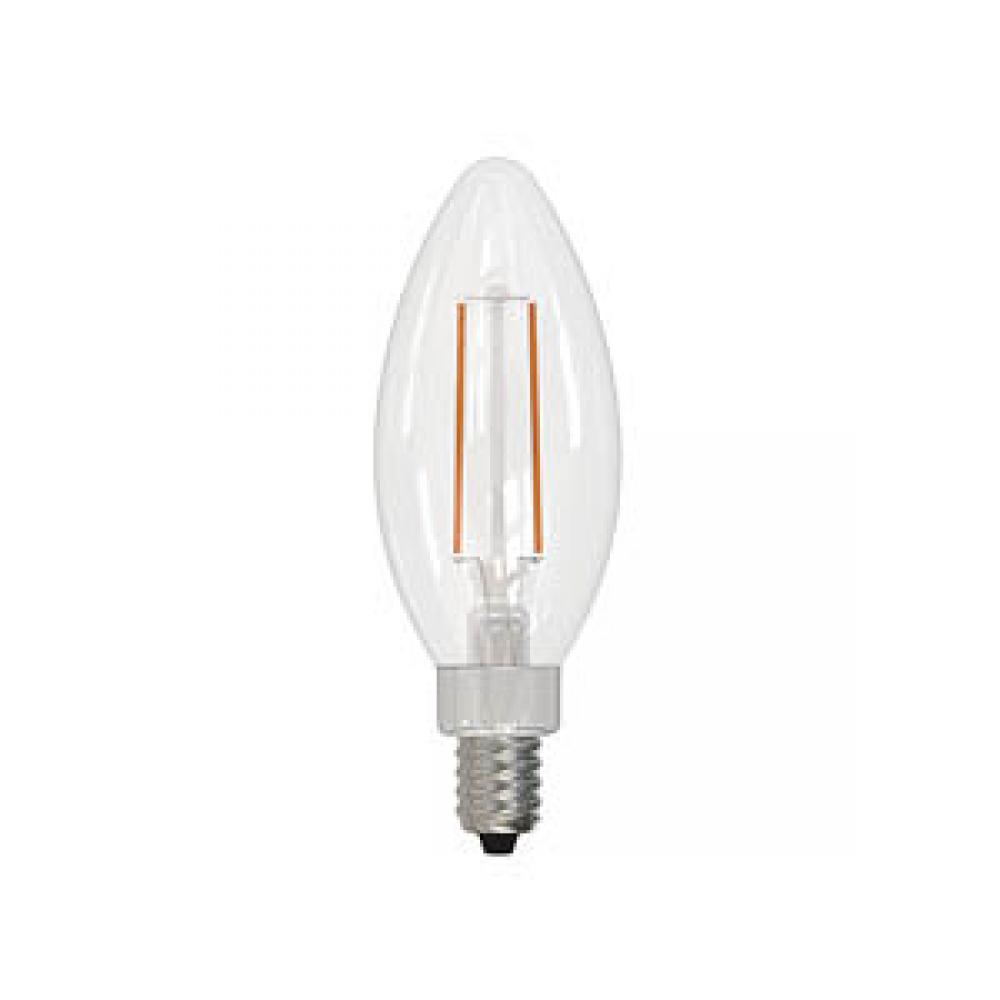 LED Filament Lamp B11 E12 Base 2.5W 120V 27K 250LM Clear Vertical Dim St andard DESIGN