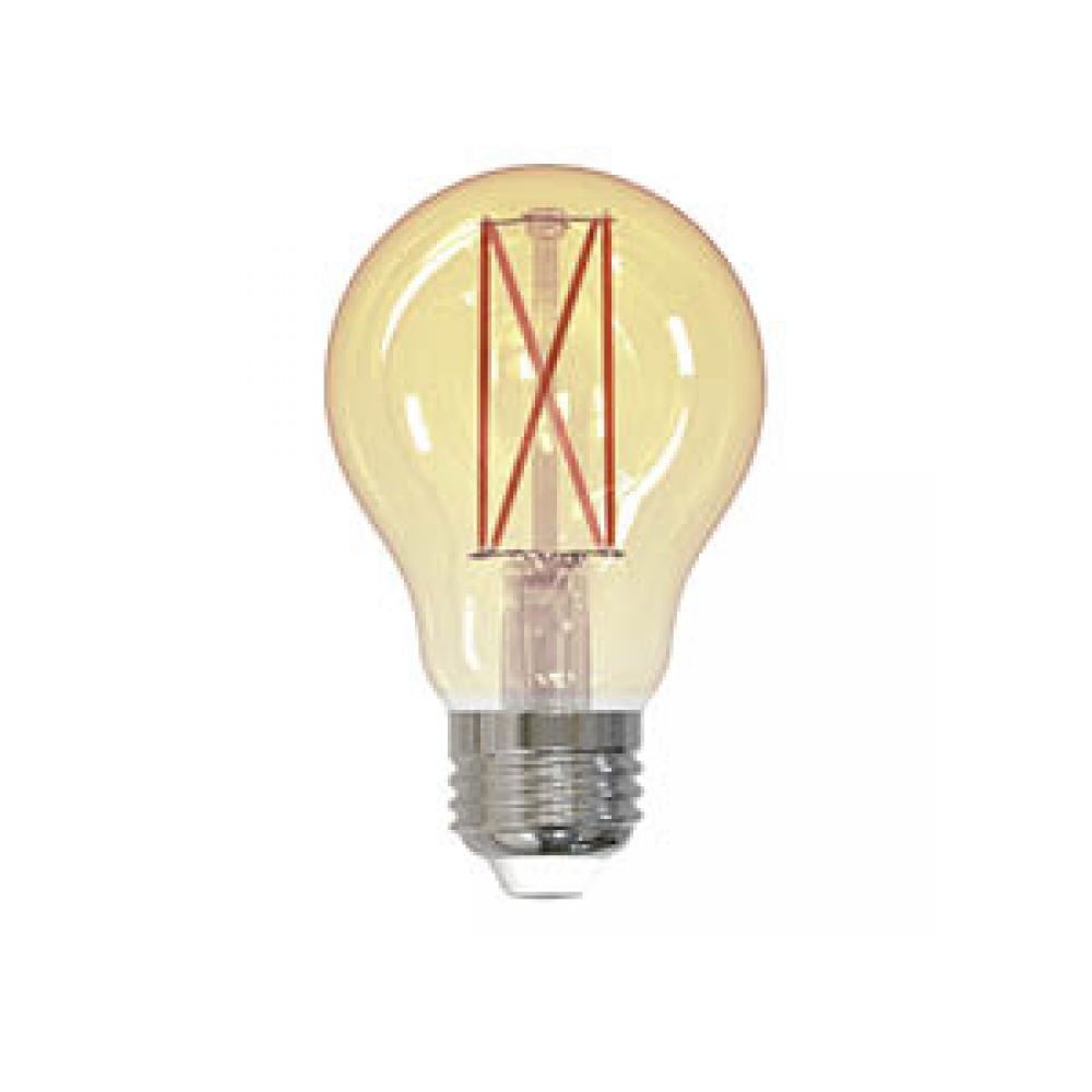 LED Filament Lamp A19 E26 Base 7W 120V 22K 650LM Amber Spiral Dim Standa rd DESIGN