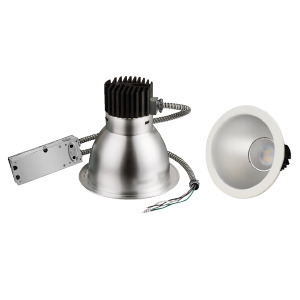 LCR DOWNLIGHT 27W 120-277 3500K 8IN SILVER BAFFLE ROUND 2408lm