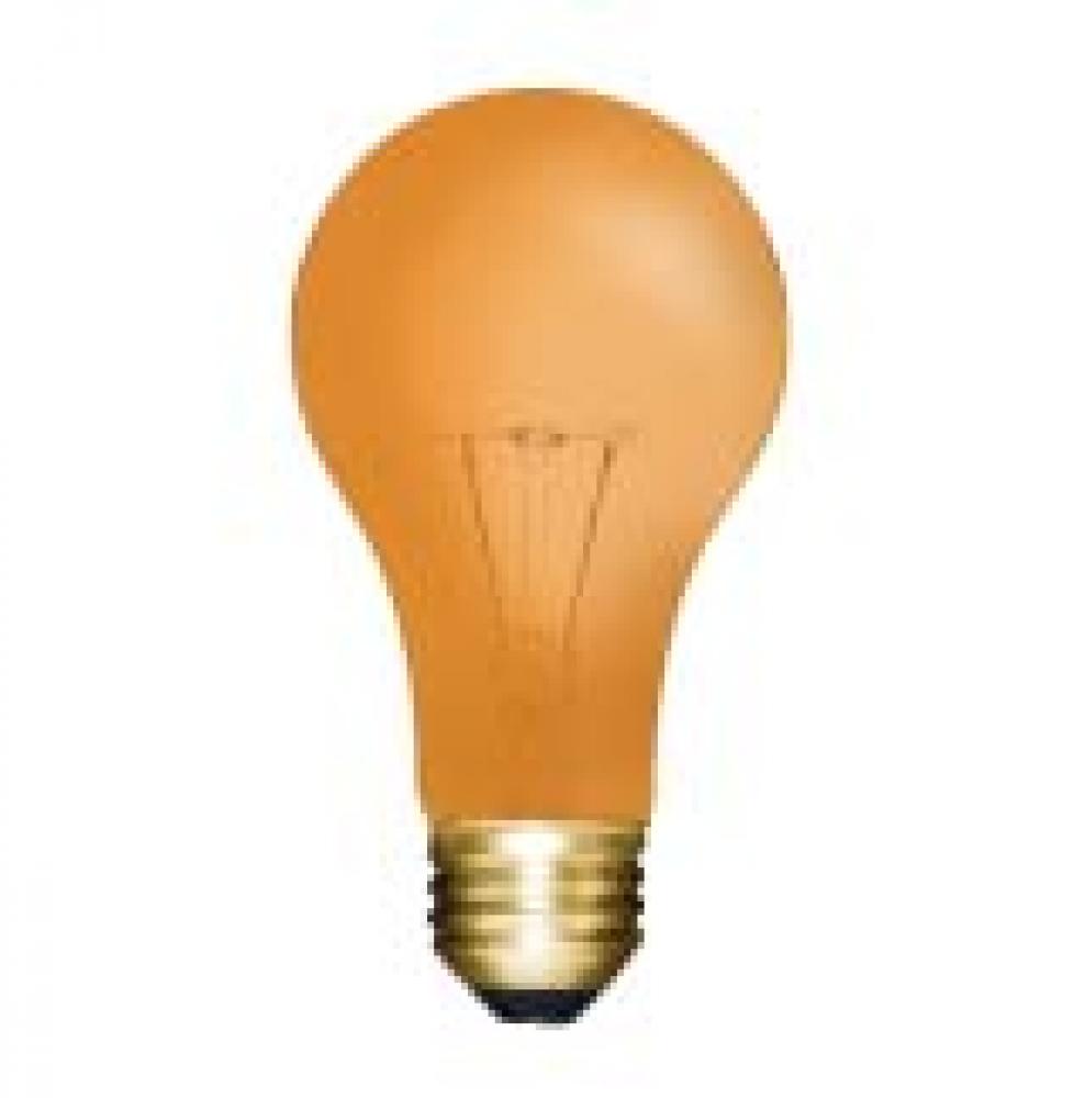 INCANDESCENT COLORED 100W A19 E26 130V TRANSPARENT AMBER STD