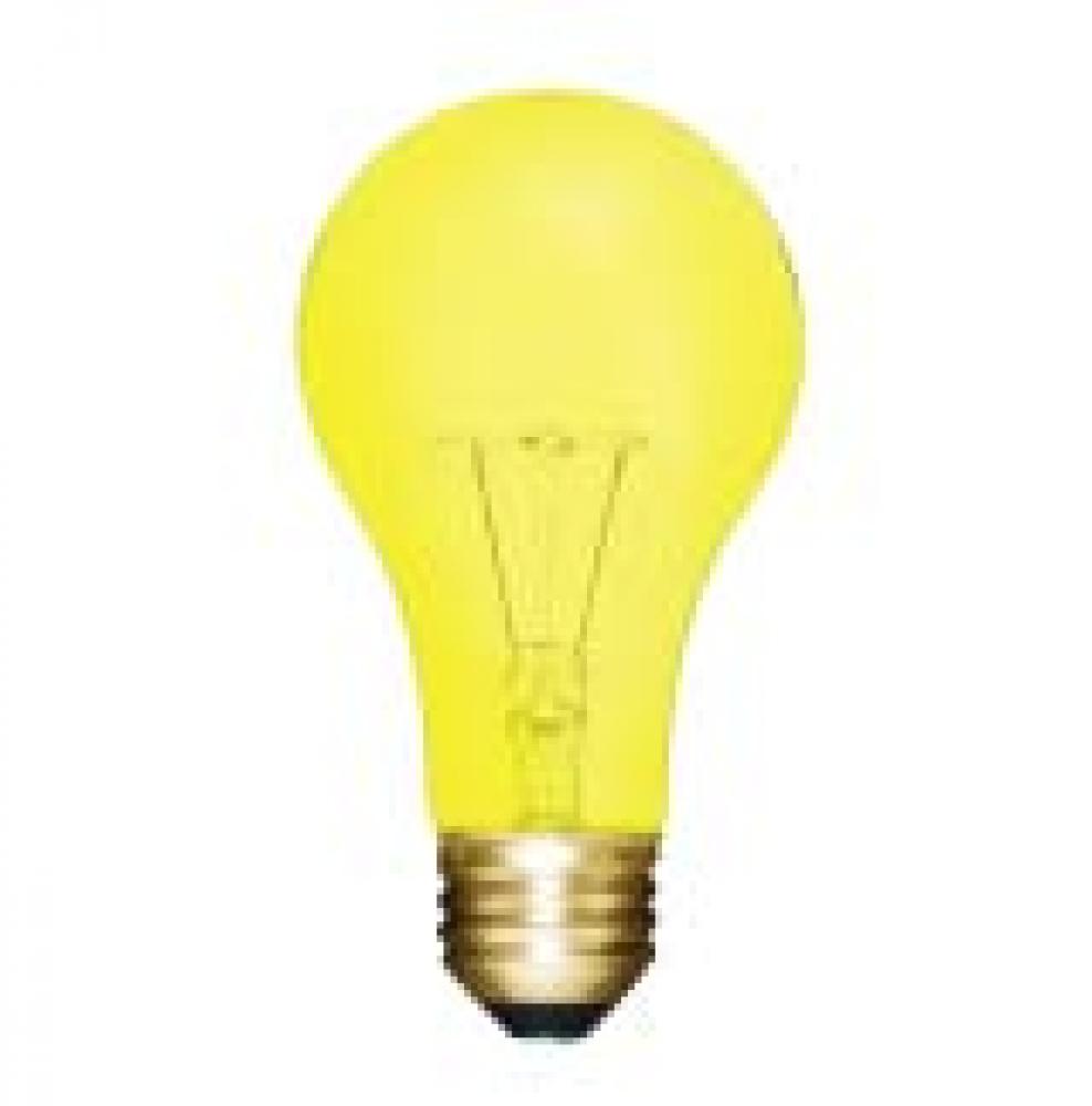 INCANDESCENT COLORED 25W A19 E26 130V TRANSPARENT YELLOW STD