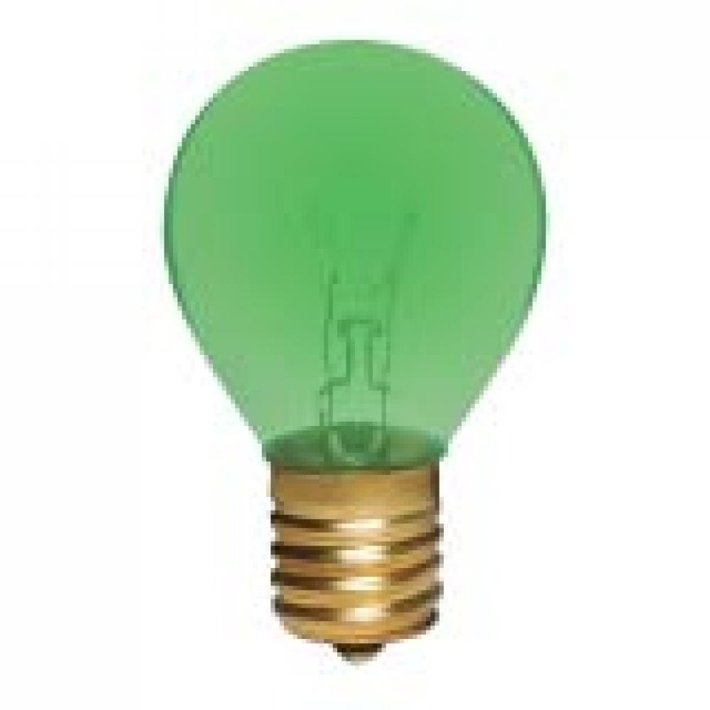 INCANDESCENT COLORED 10W S11 E17 130V TRANSPARENT GREEN STD