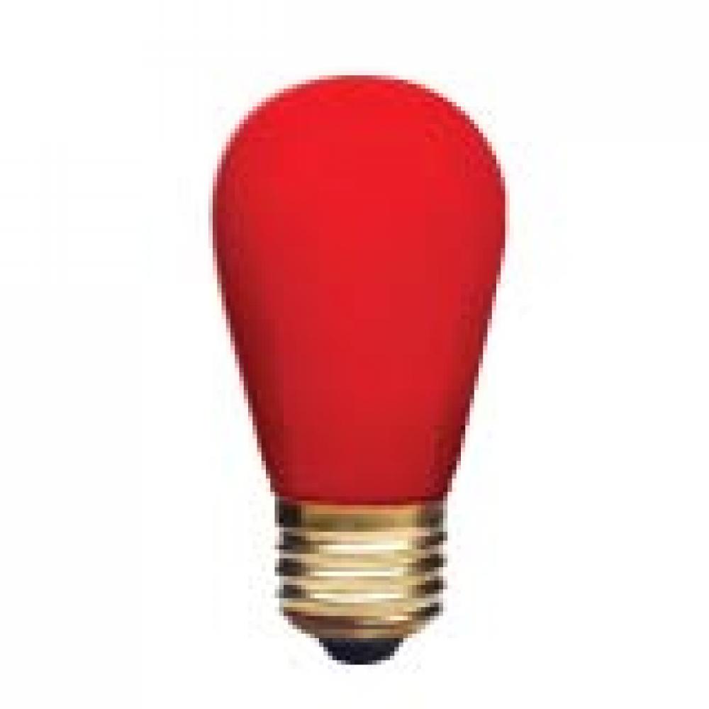 INCANDESCENT COLORED 11W S14 E26 130V CERAMIC RED STD