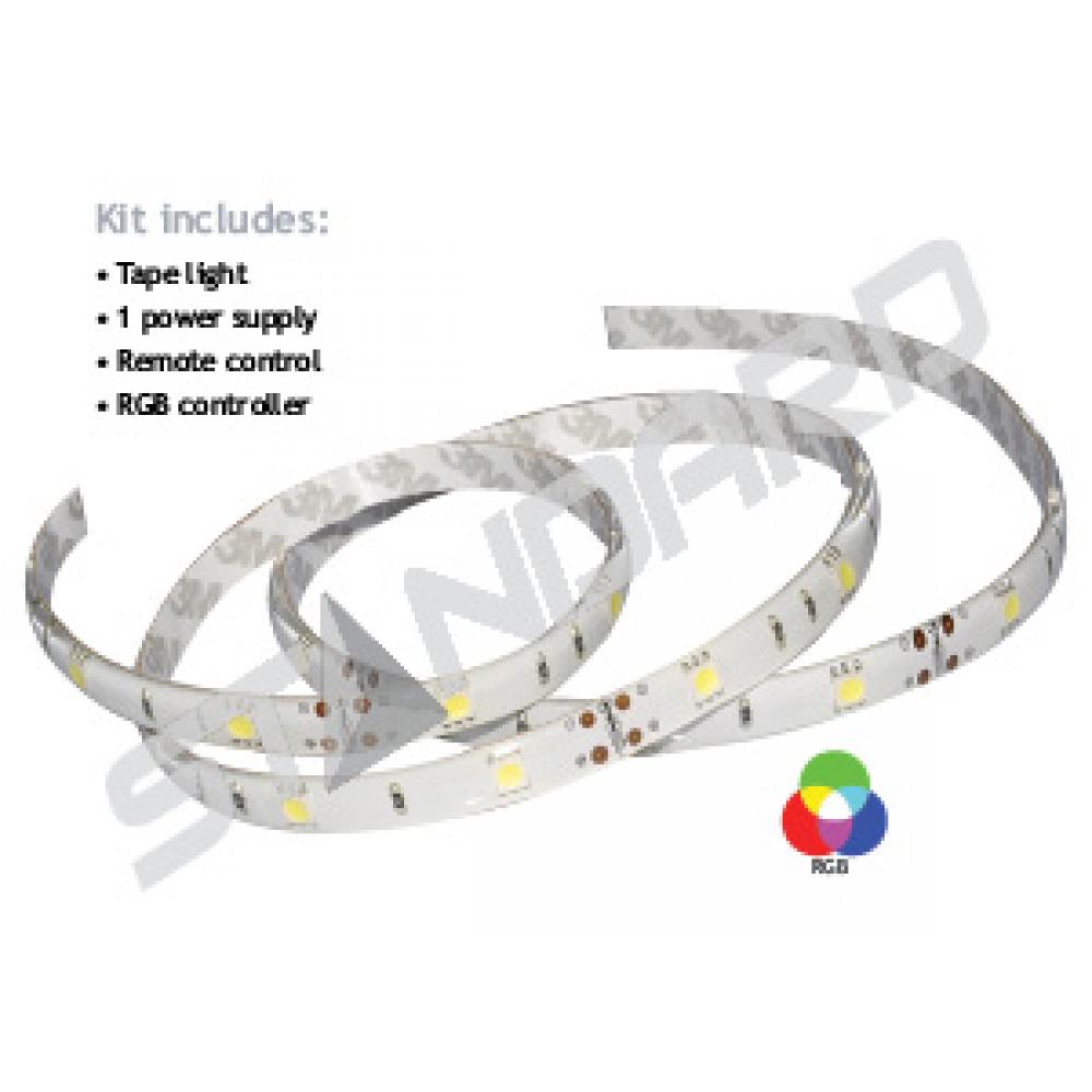 Tape LED Kit 16.4FT 12V 27W IP64 RGB 10mm