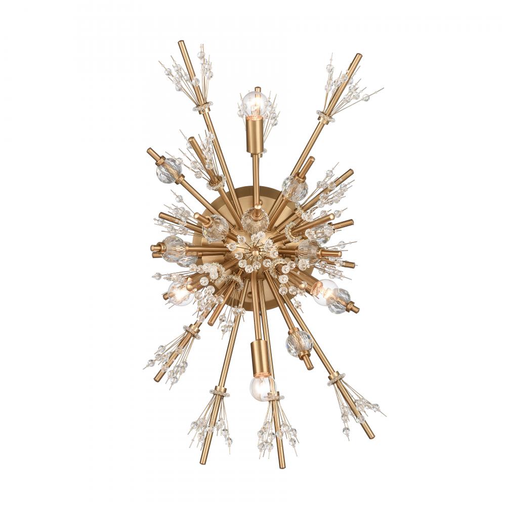 Starburst 26'' High 4-Light Sconce - Satin Brass