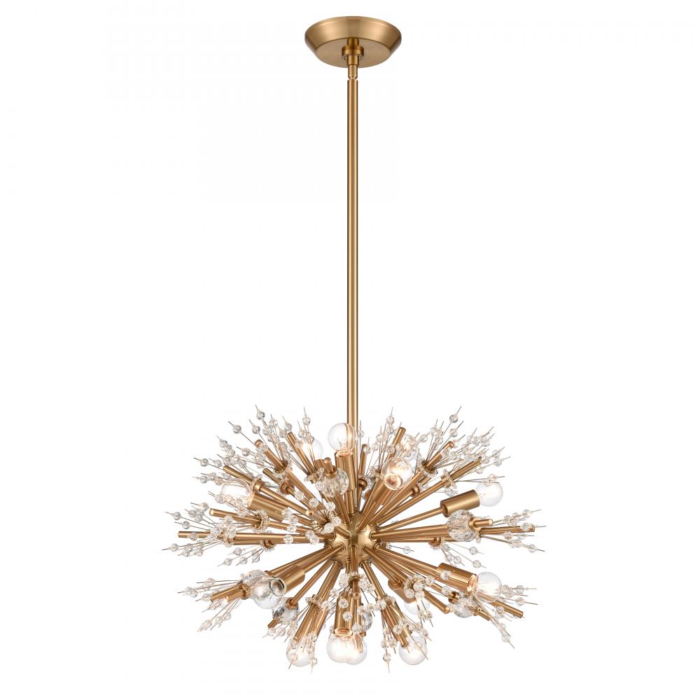 Starburst 20'' Wide 15-Light Chandelier - Satin Brass