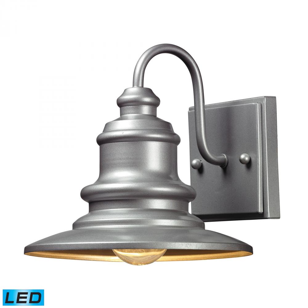 Marina 1-Light Outdoor Wall Lamp in Matte Silver - Includes LED Bulb