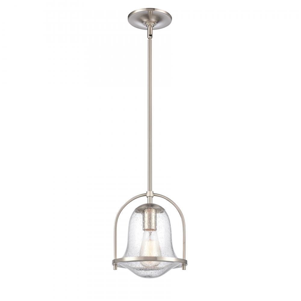 Connection 8'' Wide 1-Light Mini Pendant - Satin Nickel