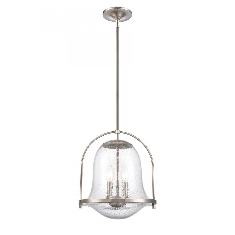 Connection 12'' Wide 2-Light Pendant - Satin Nickel