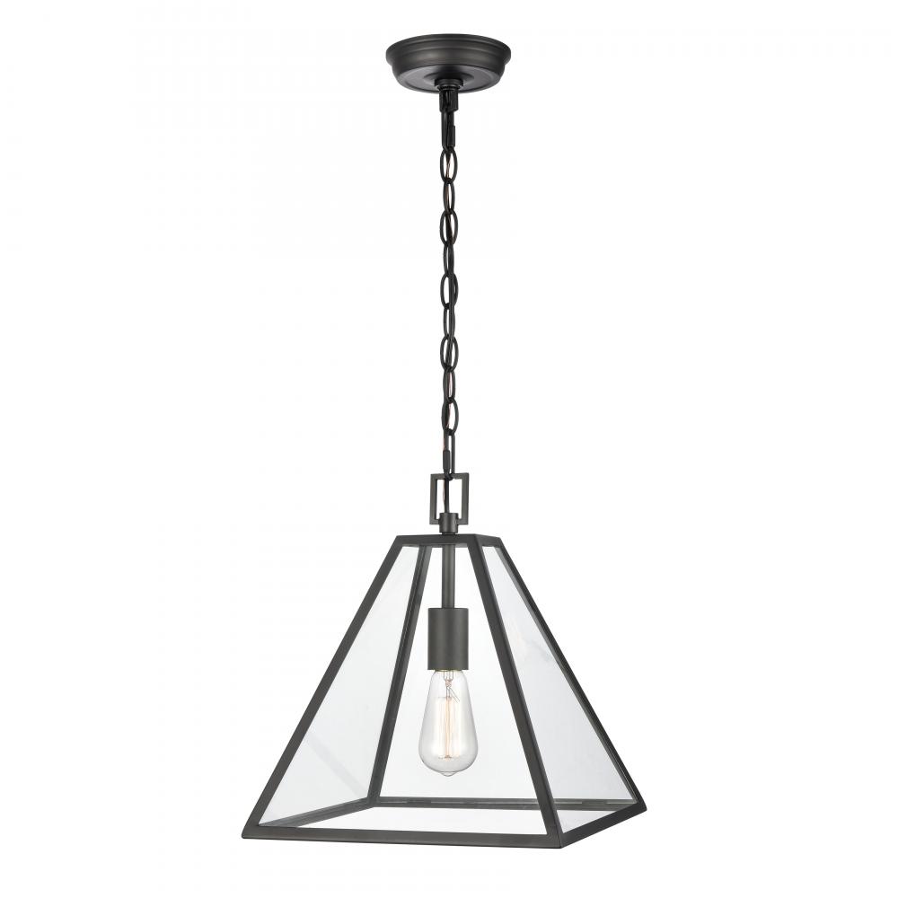 Tangent 12'' Wide 1-Light Pendant - Matte black