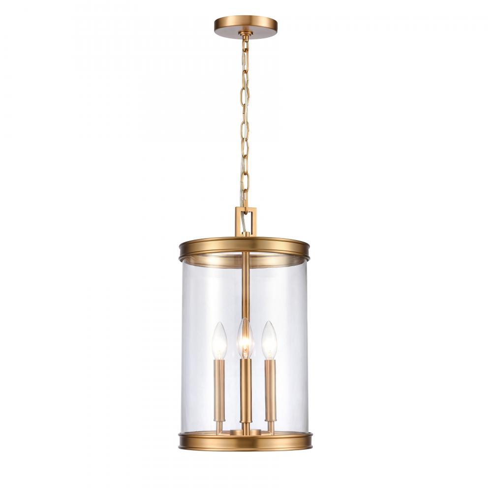 Mendoza 10.25'' Wide 3-Light Pendant - Brushed Gold