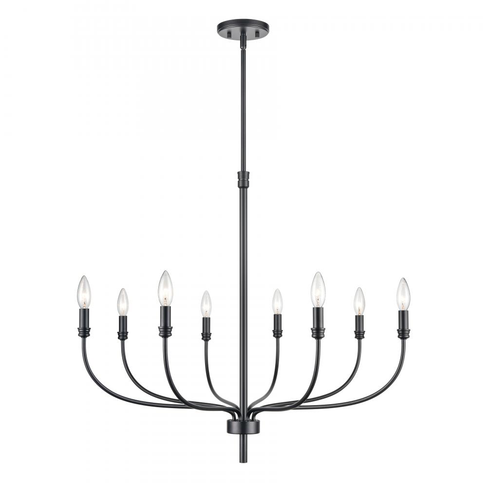 Newland 34'' Wide 8-Light Chandelier - Matte Black