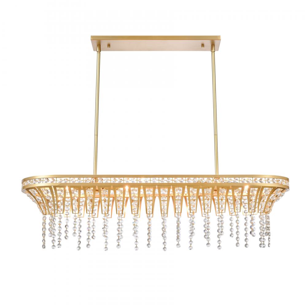 Fantania 36'' Wide 4-Light Linear Chandelier - Champagne Gold