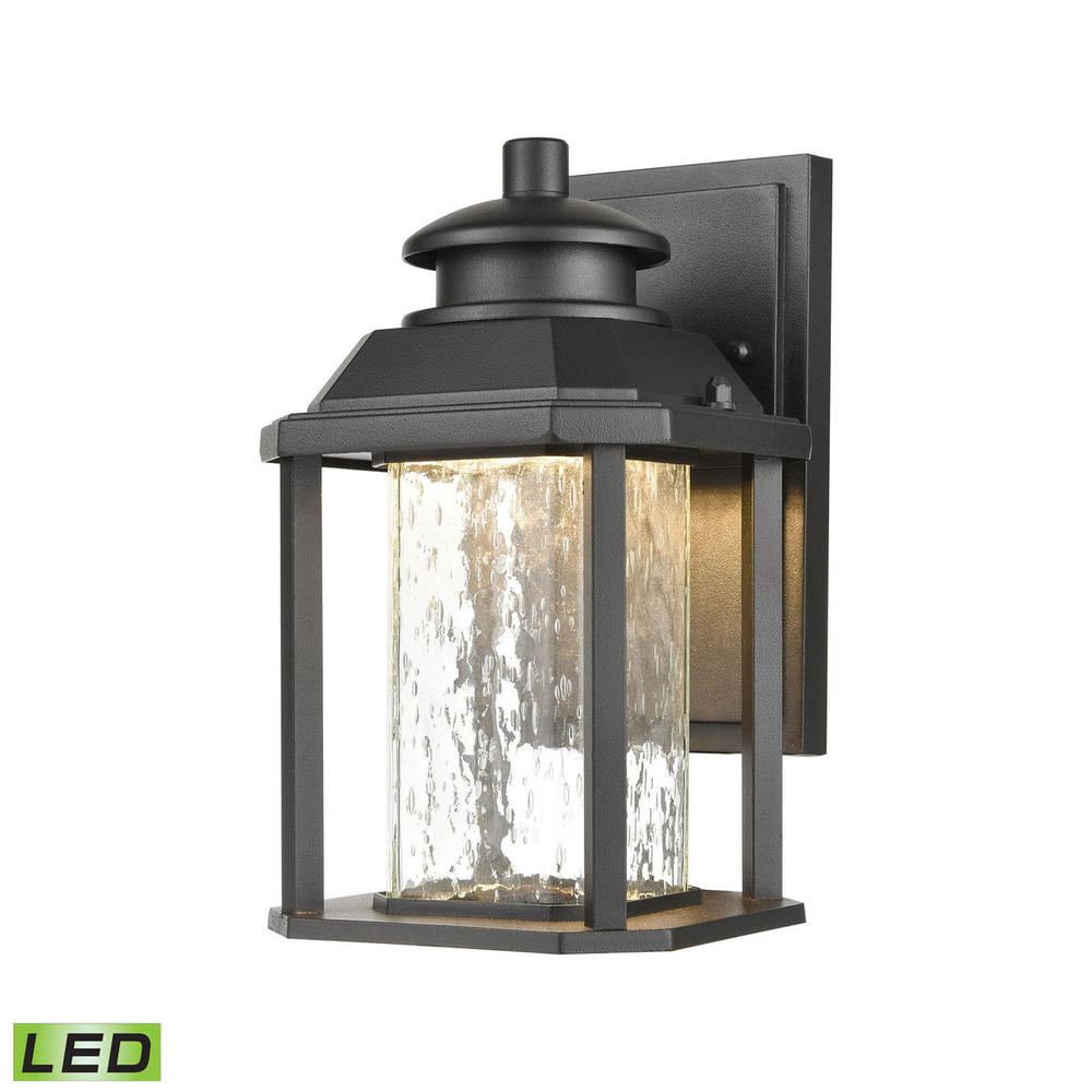 Irvine Sconce in Matte Black with Seedy Glass - Integrated LED