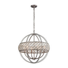 ELK Home Plus 11094/6 - Bradington 6-Light Chandelier in Weathered Zinc with Clear Crystal