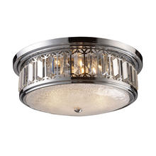 ELK Home Plus 11227/3 - Flushmounts 3-Light Flush Mount in Polished Chrome with Glass and Crystal
