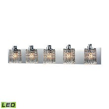 ELK Home Plus 11239/5-LED - Optix 5-Light Vanity Sconce in Polished Chrome with Clear Crystal - Includes LED Bulbs