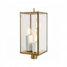 ELK Home Plus 1152-AG-CL - Back Bay 23.25'' High 3-Light Outdoor Post Light - Aged Brass