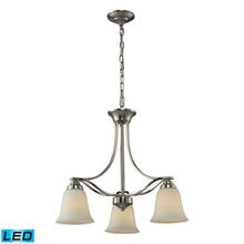 ELK Home Plus 11522/3-LED - Malaga 3 Light Chandelier in Brushed Nickel - LED, 800 Lumens (2400 Lumens Total) with Full Scale Di