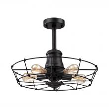 ELK Home Plus 14259/5 - Glendora 5-Light Semi Flush in Wrought Iron Black