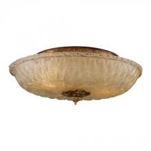 ELK Home Plus 1523/2 - Two Light Antique Gold Leaf Bowl Semi-Flush Mount