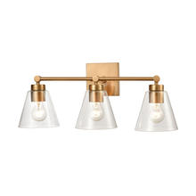 ELK Home Plus 18334/3 - East Point 3-Light Vanity Light in Satin Brass with Clear Glass