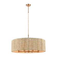 ELK Home Plus 32413/8 - Abaca 8-Light Chandelier in Satin Brass with Abaca Rope