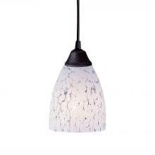 ELK Home Plus 406-1SW - Classico 5'' Wide 1-Light Pendant - Dark Rust with Snow White Glass