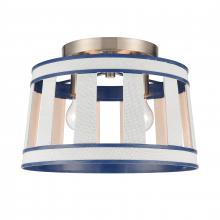 ELK Home Plus 63115/2 - White Burlap 14'' Wide 2-Light Semi Flush Mount - Ocean Blue