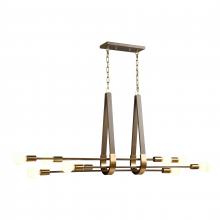 ELK Home Plus 69326/10 - Sabine 58'' Wide 10-Light Linear Chandelier - Pecan with Brushed Gold