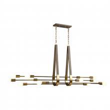 ELK Home Plus 69327/14 - Sabine 72'' Wide 14-Light Linear Chandelier - Pecan with Brushed Gold