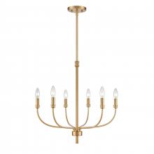 ELK Home Plus 81506/6 - Newland 21'' Wide 6-Light Chandelier - Satin Brass