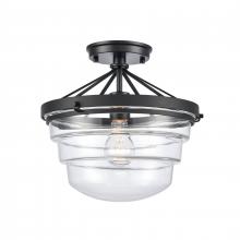 ELK Home Plus 82168/1 - Boyer 12'' Wide 1-Light Semi Flush Mount - Matte Black