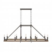 ELK Home Plus 82289/10 - Harwell 56'' Wide 10-Light Linear Chandelier - Antique Millwood