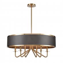 ELK Home Plus 82335/6 - Engel 30'' Wide 6-Light Chandelier - Satin Brass with Ebony