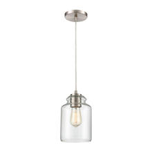 ELK Home Plus 85213/1 - Josie 1-Light Mini Pendant in Satin Nickel with Clear Glass