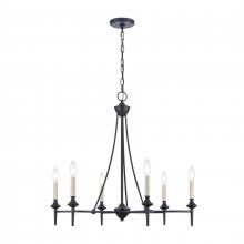 ELK Home Plus 89697/6 - Solomon 28'' Wide 6-Light Chandelier - Matte Black