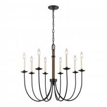 ELK Home Plus 89708/8 - Neville 28'' Wide 8-Light Chandelier - Charcoal Black