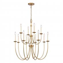 ELK Home Plus 89719/8+4 - Neville 34'' Wide 12-Light Chandelier - Natural Brass