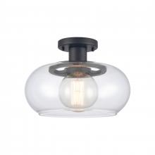 ELK Home Plus 89774/1 - Clement 13'' Wide 1-Light Semi Flush Mount - Matte Black